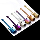 nuoshen 6pc Stainless Steel Guitar Coffee Teaspoons Dessert Ice Cream Stirring view 3