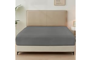 GOKOTTA King Fitted Sheet Only, 16-Inch Deep Pocket King Size Fitted Sheet with Elastic Corner Straps - Brushed Microfiber Polyester - Ultra Soft, Hotel Luxury, Non Slip, Wrinkle-Free - Dark Grey