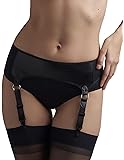 18404 Women's Femme Fatale Black Suspender Belt S/M