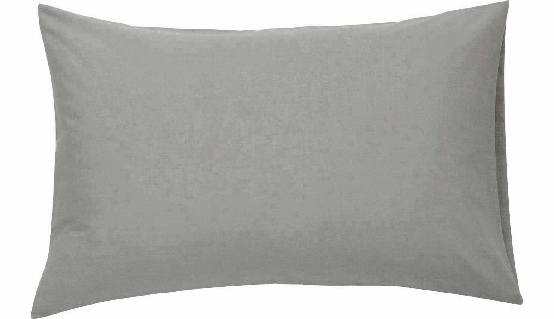 NIYS Luxury Bedding Percale Polycotton Pillowcases - Lightweight, Soft Set of 2 (50 x 75cm) (Pillow Pair, Silver)