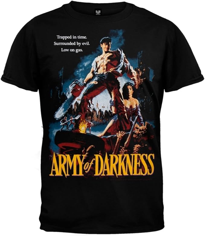 Amazon Com Army Of Darkness Mens Trapped In Time T Shirt Small Black Clothing