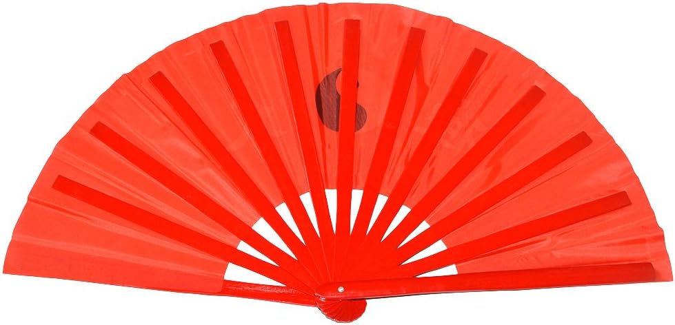 Medifier Chinese Kung Fu Tai Chi Fan Arts Dance/Practice Performance Bamboo Folding Fan Taichi worlds Red background - Image 5