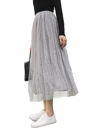 Amazon Lisa Pulster レディース スカート チュール レース スカート