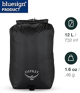 Osprey Ultralight Dry Sack 12L Waterfront Blue O/S view 2