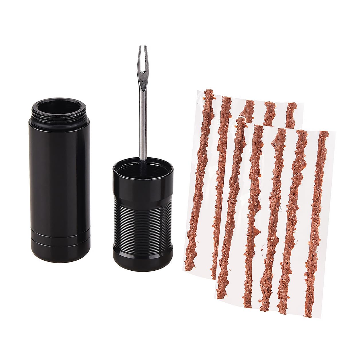 CENPEK Tubeless Tyre Repair Kit Bicycle Puncture Repair tool with Repair Forks and 15 Tire Repair Strips for Mountain Bikes Road Bikes