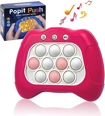 Jastown Quick Push Bubbles Game Console Pink Pop It Puzzle Sensory Fidget Toy