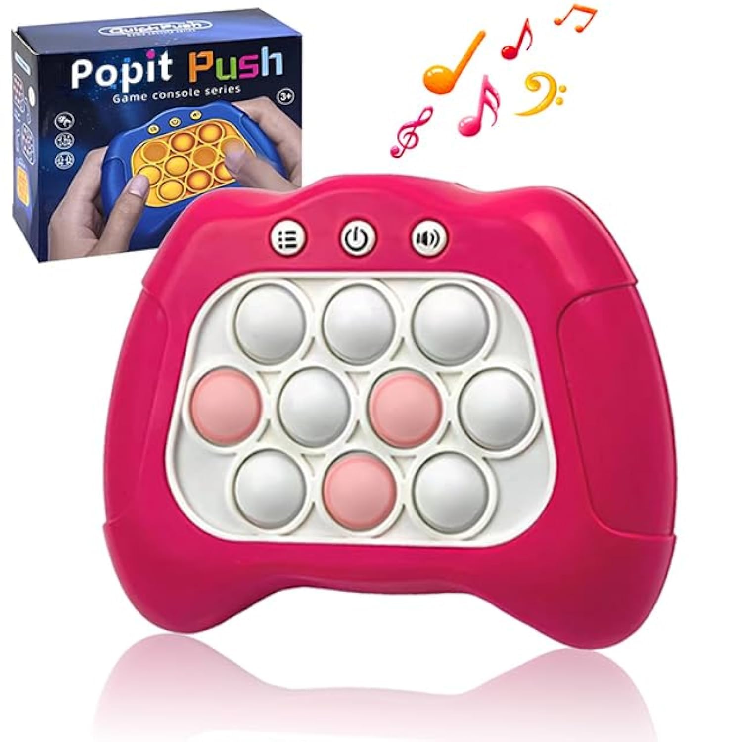Jastown Quick push bubbles game console,Button Puzzle Pop Light Up Game,decompression breakthrough puzzle game machine,Sensory Fidget Toys for autism,Hand eye coordination game for Kids Adults(pink)