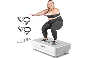POWET Vibration Plate Exercise Machine for Weight Loss, Woukout & Lymphatic Drainage – Whole Body Vibrating with 99 Speed Levels & 5 Pre-Set Modes – Supports Up to 400lbs, Ideal for Home Use