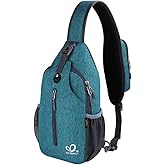 WATERFLY Crossbody Sling Backpack Sling Bag Travel Hiking Chest Bags Daypack (Teal blue)