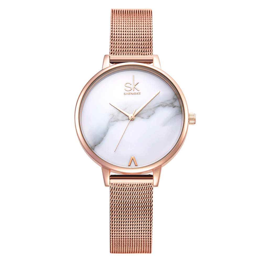 SHENGKE Creative Simplicity Women Watch Mesh Band Elegant Women Watches Ladies Business Wristwatch (K0039-rosegold-mesh Band) — image 1