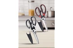 2 Pcs Heavy Duty Kitchen Shears – Stainless Steel Meat Scissors, Poultry and Herb Shears | Dishwasher Safe Food Scissors, All
