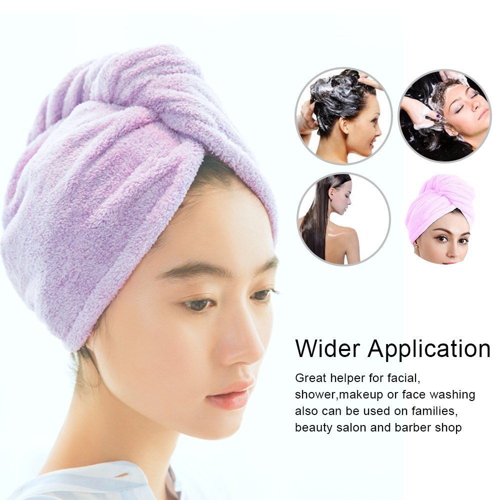 Microfiber Hair Towel - OKEER Super Absorbent Hair Drying Towel Large Anti-Frizz Turban Wraps for Women