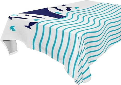 Amazon Kimdface テーブルクロス 海の魚青い子tシャツイラスト 装飾 テーブルカバー 耐久 耐熱 テーブルマット 四季通用 雰囲気が一気に変わる 140x180cm テーブルクロス オンライン通販
