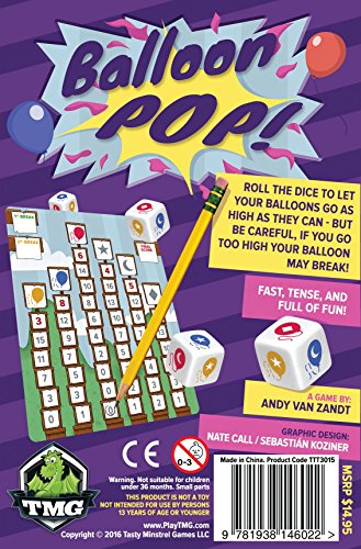 Tasty Minstrel Games Balloon Pop Board Game