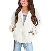 Meikulo Girls Zip Up Hoodie Kids Fashion Oversized Long Sleeve Sweatshirt Jacket with Pockets 7-14 Years