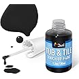 DWIL Tub and Tile Paint, White Touch Up Paint for Porcelain, Scratches, Cracks and Spots on Tile, Porcelain Repair Kit for Bathtub, Sinks, Enamel and Toilets, 1.5 Fl Oz(Black)