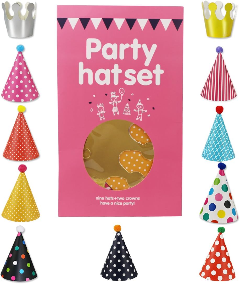 Cefanty Party Hats 11 Pack Fun Cone Party Hats for Kids or Adults: Toys & Games