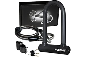 NOEAIKE Bike U Lock Heavy Duty Anti Theft with 4ft Security Steel Cable-3 Keys and Mounting Bracket Included,Bicycle Locks Perfect for Road,Mountain,Scooter and Ebike