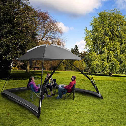 Superrella Screen House 10x10 Ft Square Camping Canopy Tent Sun Shade Gazebo Shelter Perfect for Outdoor Activities, Shale Gray