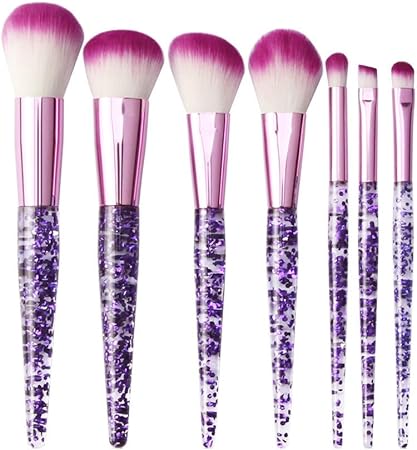 Amazon 7本セット 化粧品の眉毛のアイシャドウの粉の基礎は構造の光沢があるブラシブラシをかけますメイクアップブラシ アイシャドウチップ メイクアップセット 化粧ブラシ パウダーファンデーション アイシャドーブラシ 眉 ブラシ 専用ポーチ付 人気 毛量たっぷり 極細