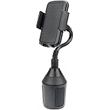 TALK WORKS Cupholder Phone Holder for Car – Adjustable Base & Flexible Gooseneck Cell Phone Cup Holder Universal Cup Size - M