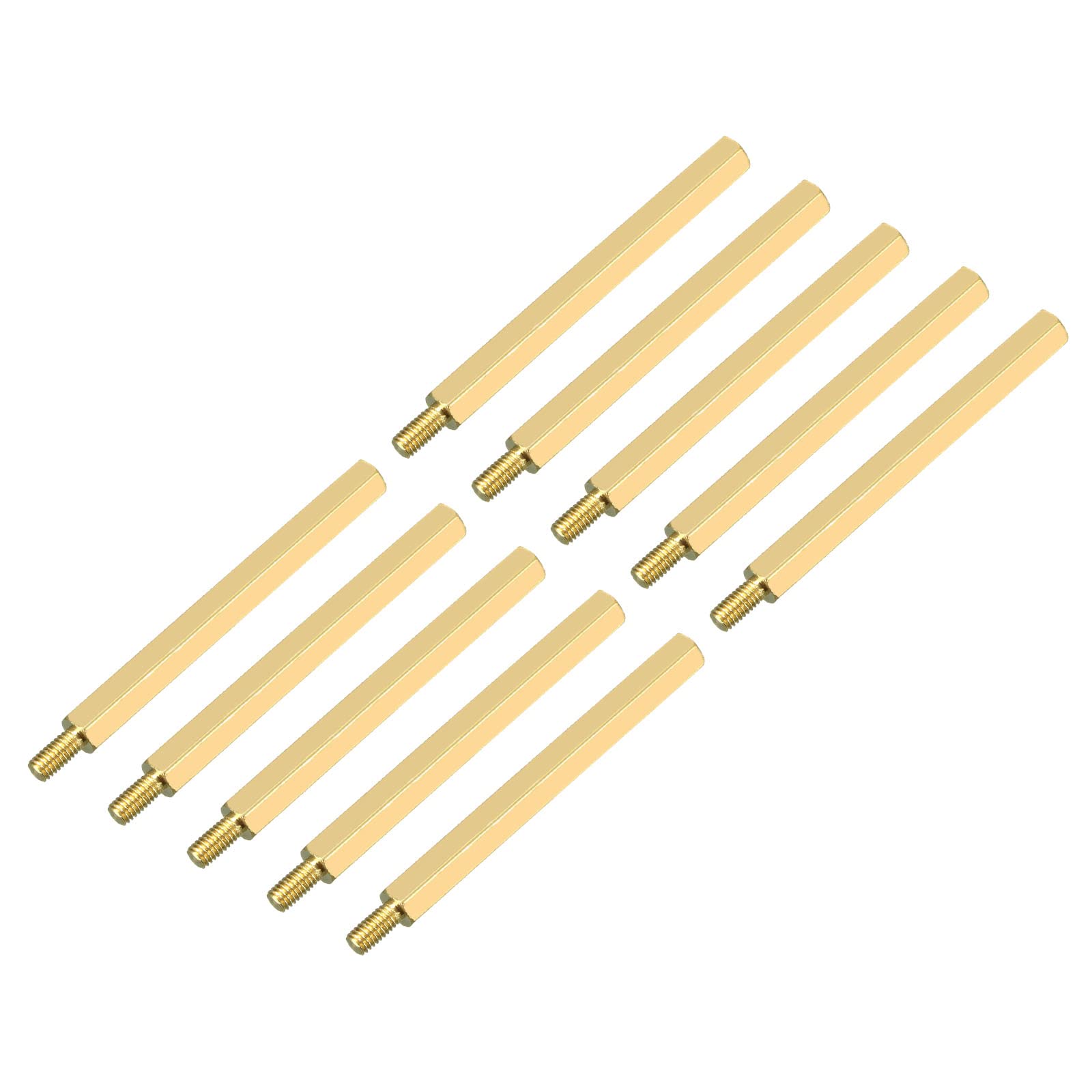 YOKIVE 20 Pcs Brass Hexagon Threaded Spacer, Hex Spacer with Female and Male Thread | Fixing the Motherboard, Great for Electronics Industries (M3 45+6mm)