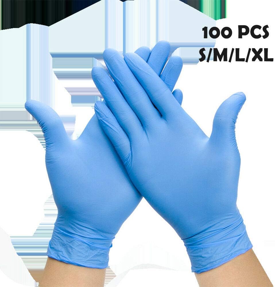 Vogueing Tool Disposable Nitrile Rubber Gloves, 100pcs Disposable Gloves Powder Free Suitable for Food, Beauty, Industrial, Household, Medical and so on Meduim (Box of 100)