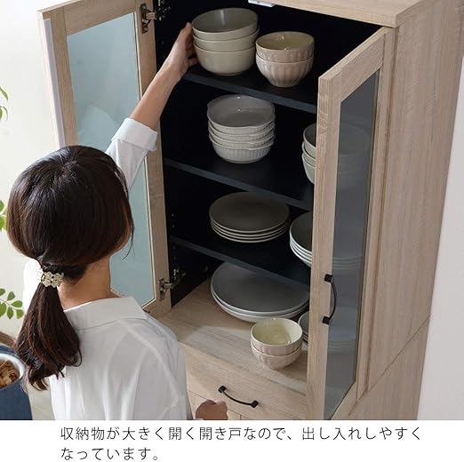 Amazon ワイエムワールド 食器棚 高さ180 幅60cm ウォールナット 00 Hn 1860gdh 食器棚 オンライン通販
