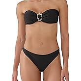Palmipeta Women's Strapless Bandeau Bikini Sets High Cut Cheeky 2 Piece Swimsuit Bestselling Bathing Suit