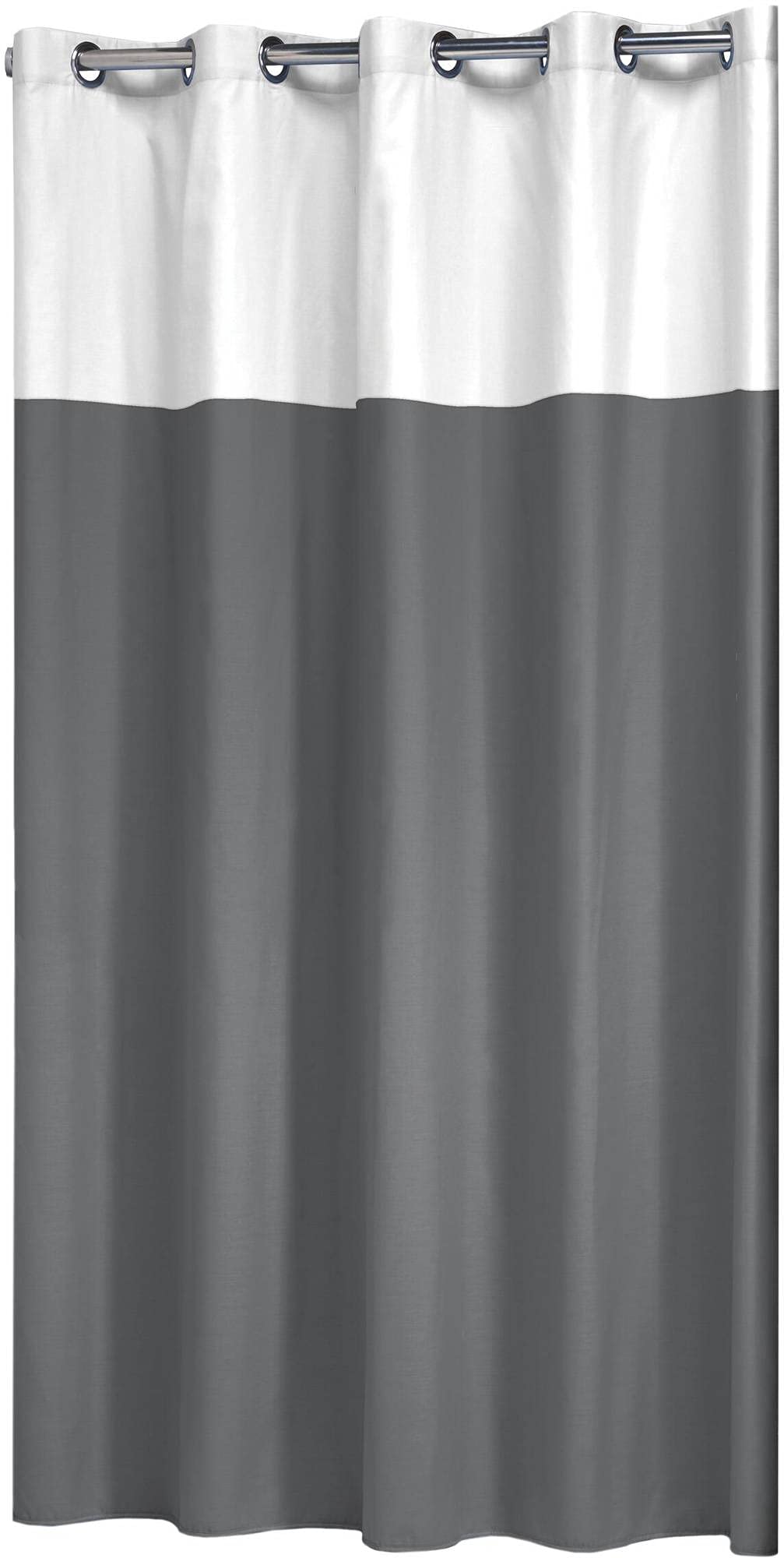 Sealskin Double Shower Curtain, Polyester, Cotton, Grey, 180 x 200 cm