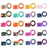 Longbeauty 40PCS Soft Silicone Ear Gauges Flesh