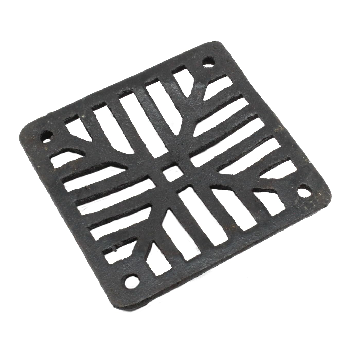 Black Cast Square Drain Grate Gully Grid Cover (8" 200mm x 10mm)