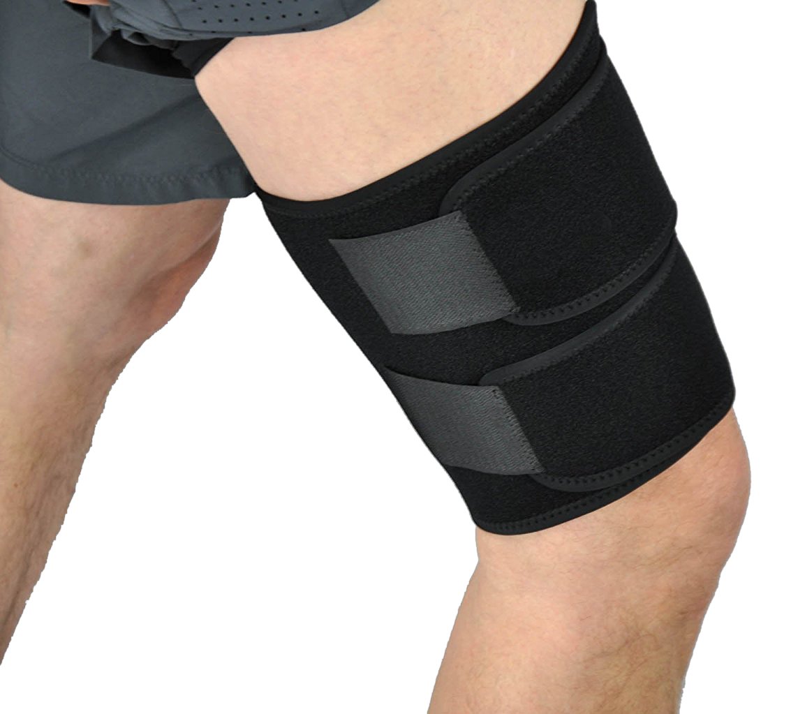 Medical Grade Thigh Hamstring Support Compression Brace Wrap Adjustable Neoprene Sports Leg Sleeve for Pulled Hamstring Strain Injury Rehab for Gym,Running, Fitness, Football, Badminton, Basketball