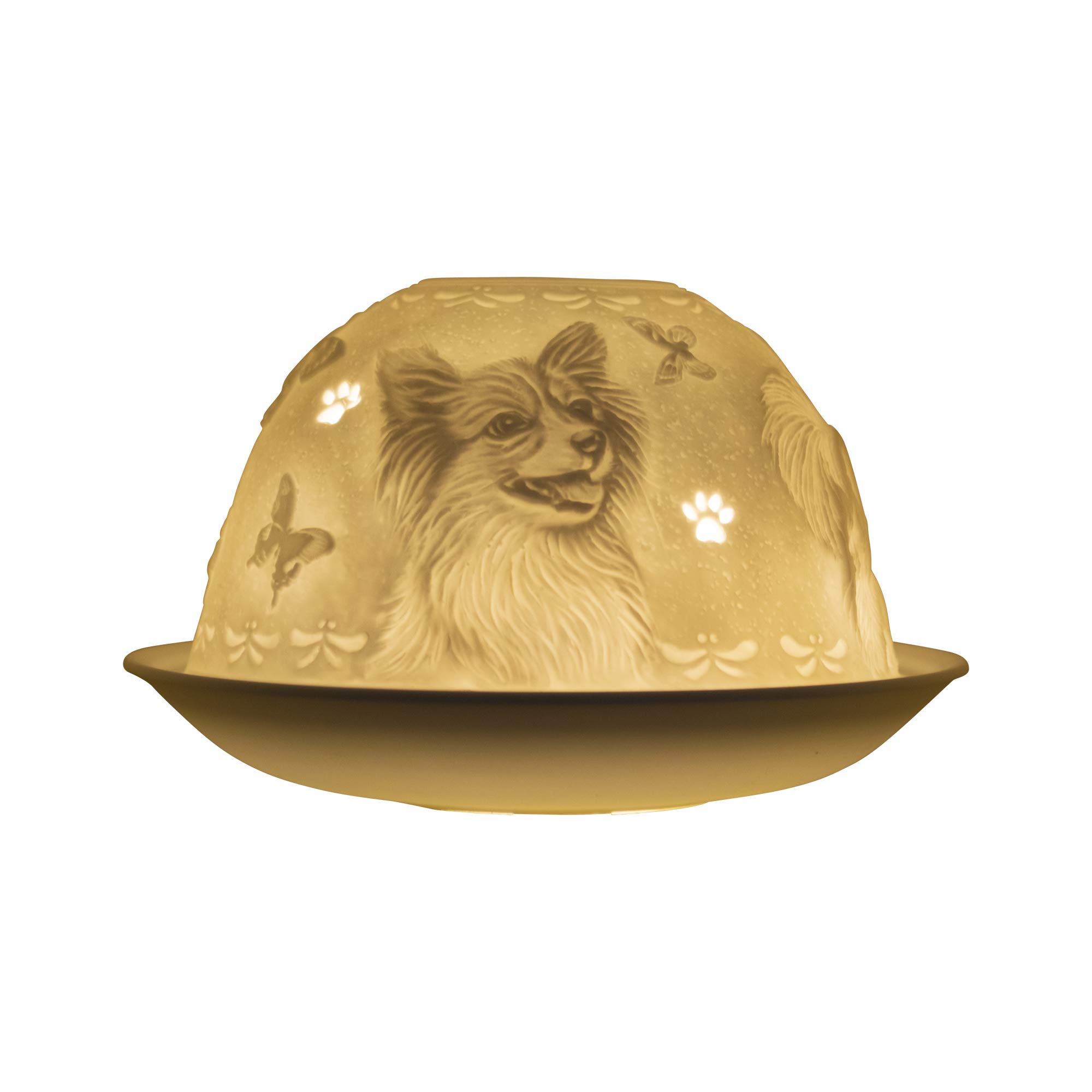 Nordic Lights Candle Shade, Porcelain, White Patterned, One Size