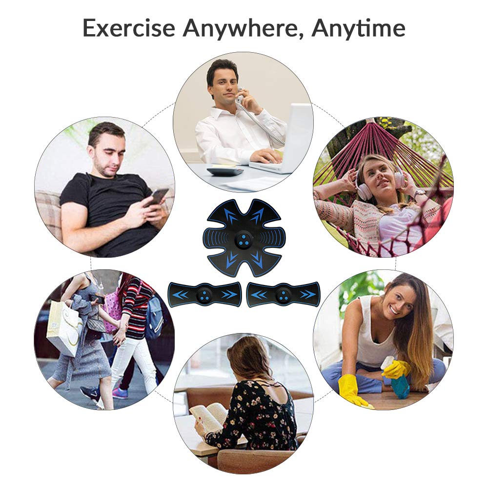 Inshome Abs Stimulator, Muscle Toner Abdominal Training Device for Muscles, Muscle Stimulator at Home Office Workout for Men Women