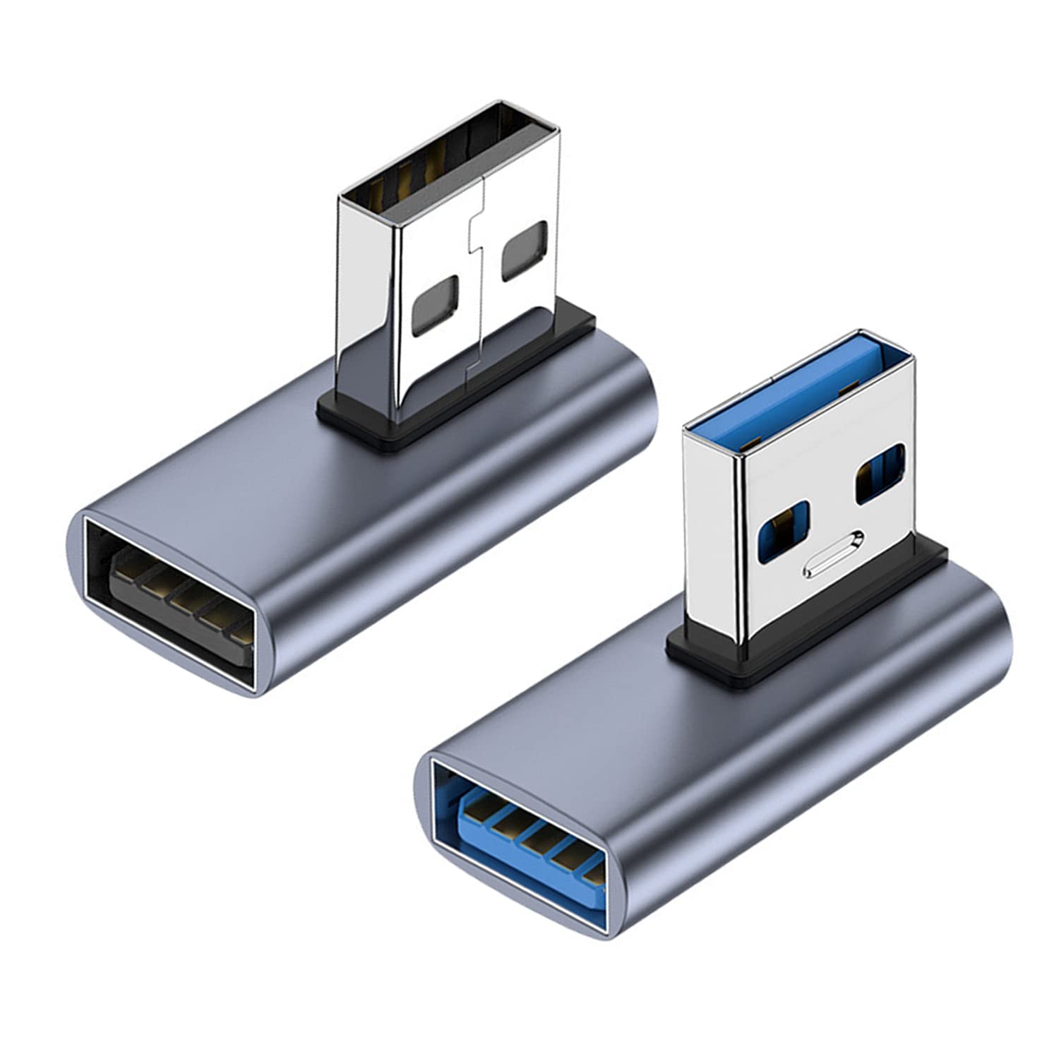 Photo 1 of AreMe 90 Degree USB 3.1 Adapter 2 Pack, Left and Right Angle USB A Male to Female Converter Extender for PC, Laptop, USB A Charger, Power Bank and More