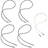 5Pcs PU Leather Crossbody Replacement Chain Strap, Thin Soft Purse Strap Replacement, Slim Faux Leather Bag Replacement Chain, Leather Bag Strap with Swivel Clasps for Small Bag Clutch Phone Case