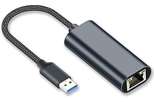 Henrety USB to Ethernet Adapter for Laptop PC Gigabit Ethernet LAN Network Adapter Compatible with Nintendo Switch MacBook Windows macOS Linux, and More[Grey Green]