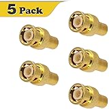 VCE 5-PACK Gold Plated BNC Male to RCA Phono Female Adapter