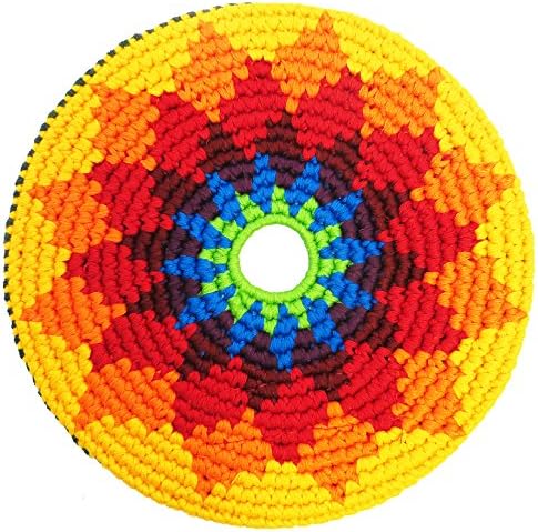 Pocket Disc Flying Disc - Crocheted Foldable Frisbee Toy Perfect for Both Kids and Adults - Supports Guatemalan Fair Trade