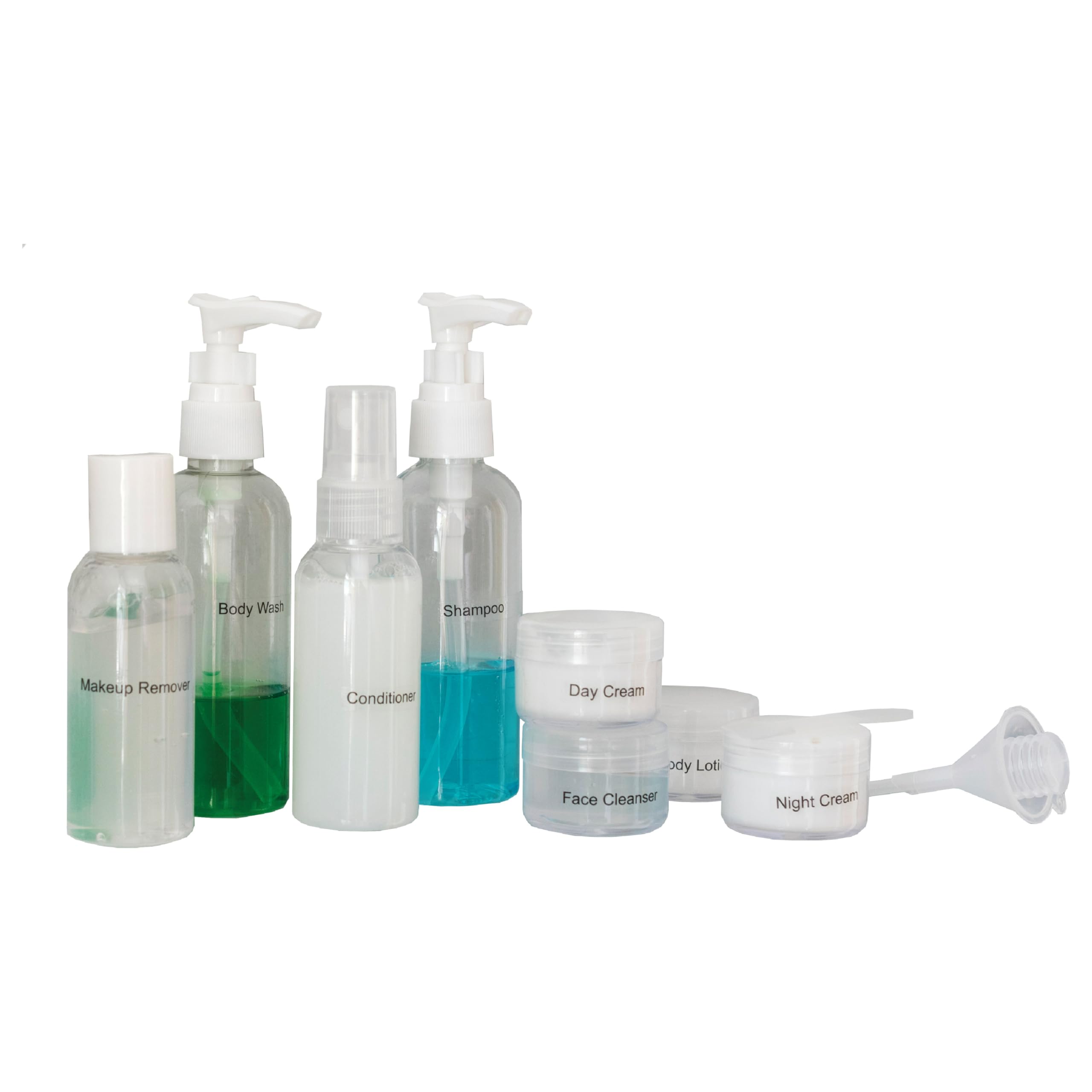 navig8 Travel Bottles – refillable, airport security compliant bottles for liquids – 12 pieces, plus carry bag