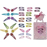 minihope snap hair clips for kids,snap clips for grils,4cm 12count,3cm 24count, 36 Count (Pack of 1)…