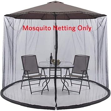 Amazon Com Yong Patio Umbrella Cover Mosquito Netting Screen For Patio Table Umbrella Garden Deck Furniture Zippered Mesh Enclosure Cover By Pure Garden Diameter 2 75m Sports Outdoors