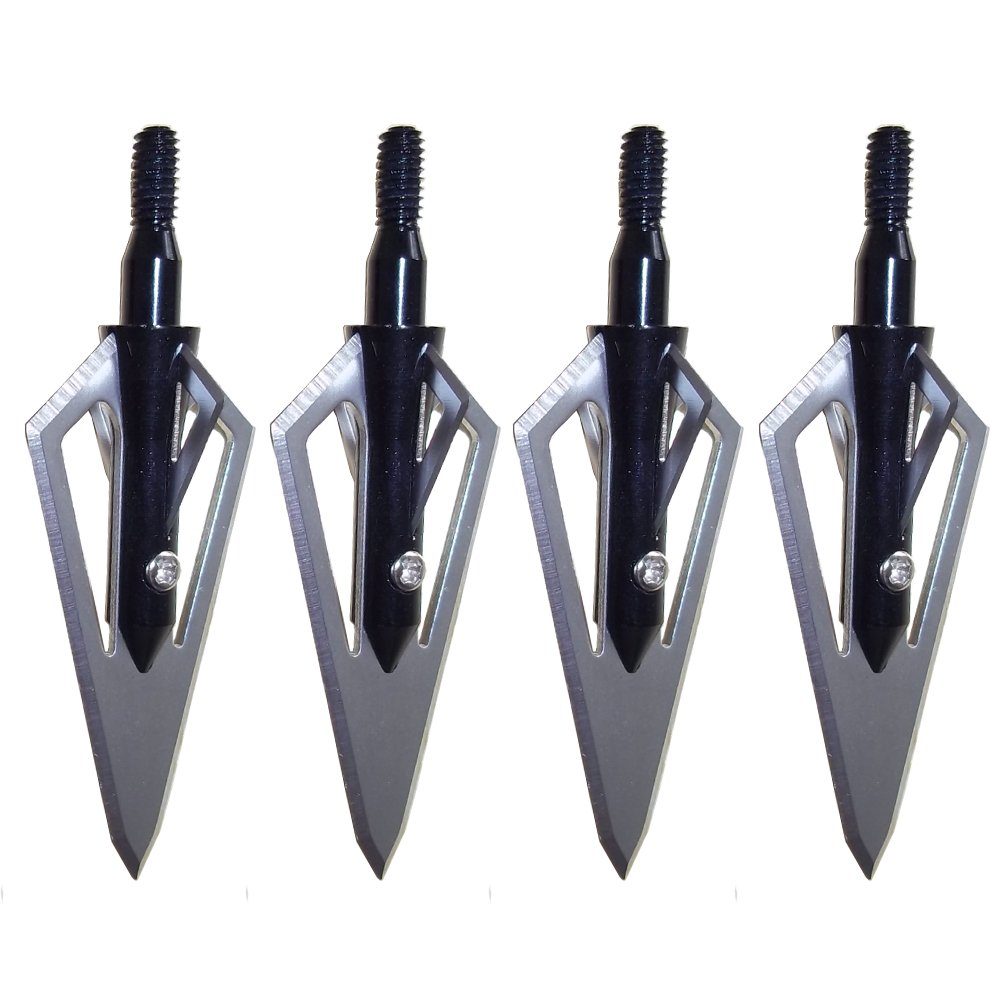 SHARROW 6pcs Tir à larc Chasse Pointe de flèche Broadheads avec 4 Lames pour Flèches darbalète SHARROW 6pcs Tir à larc Chasse Pointe de flèche Broadheads avec 4 Lames pour Flèches darbalète