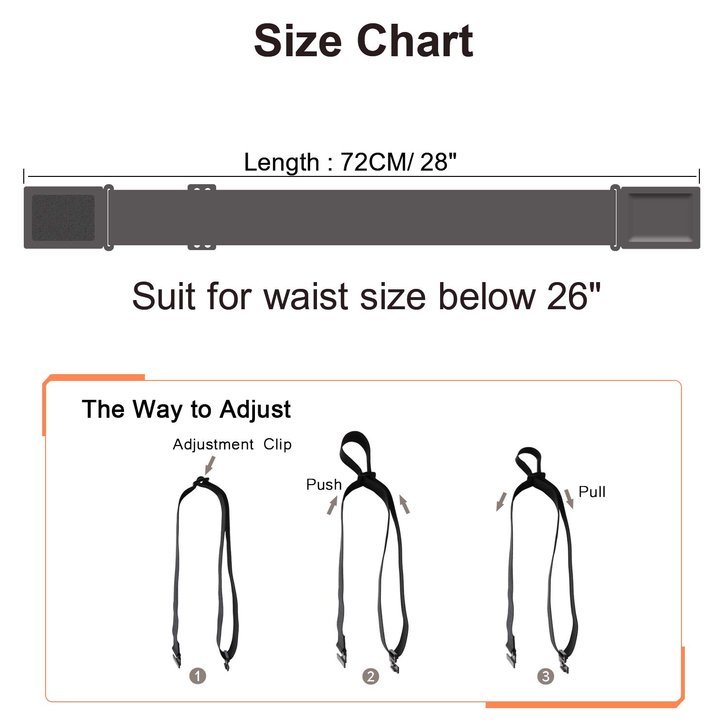 XZQTIVE 2 Pack Kids Adjustable Magnetic Belt Boys Girls Elastic Belt with Easy Magnetic Buckle