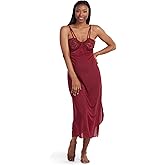 Miss Elaine Long Silk Essence Nightgown, Vintage Sheer Gown, Lace Top & Adjustable Straps, Sleepwear & Loungewear