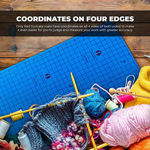 Red Suricata Knit Blocking Bundle - Extra Thick Blocking Mats for Knitting Set & Knit Blocking Comb Set (25 Combs and 100 T-pins) all in one Combined Storage Bag - For Knitting & Crochet (Inches Grid)