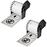 BETCKEY - Black on Clear Film Continuous Tape Replacement for Brother DK-2113 (2-3/7" x 50'), Use with Brother QL Label Printers [2 Rolls]