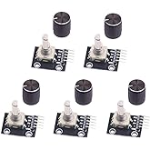 WayinTop 5pcs 360 Degree Rotary Encoder Module KY-040 Brick Sensor Development Board with Push Button for Arduino