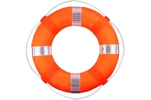 RAYBITU 20 Inch Swimming Foam Ring, Pool Safety Throwing Ring With Perimeter Rope, Wall Decoration